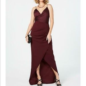 Adrianna Papell Asymmetrical Faux-Wrap Gown